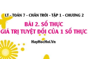 Giá trị tuyệt đối của một số thực, số đối của số thực và thứ tự trong tập số thực? Toán 7 chân trời Tập 1 chương 2 Bài 2